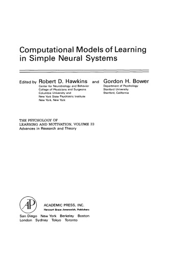 Computational Models of Learning in Simple Neural Systems