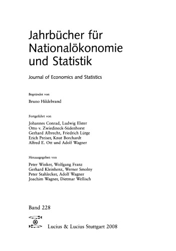 Labormetrics: Sonderausgabe Heft 5+6/Bd. 228 (2008) Jahrbücher für Nationalökonomie und Statistik