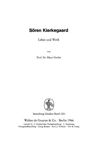 Sören Kierkegaard: Leben und Werk