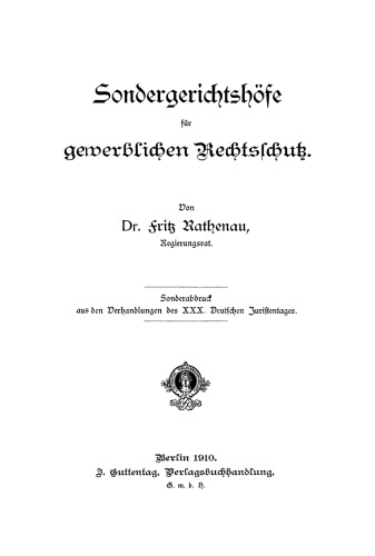 Sondergerichtshöfe für gewerblichen Rechtsschutz