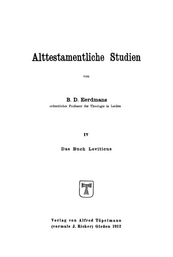 Das Buch Leviticus