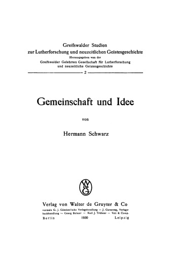 Gemeinschaft und Idee