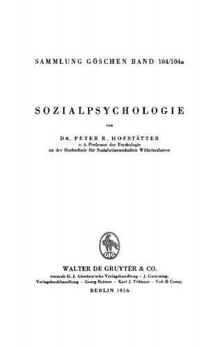 Sozialpsychologie