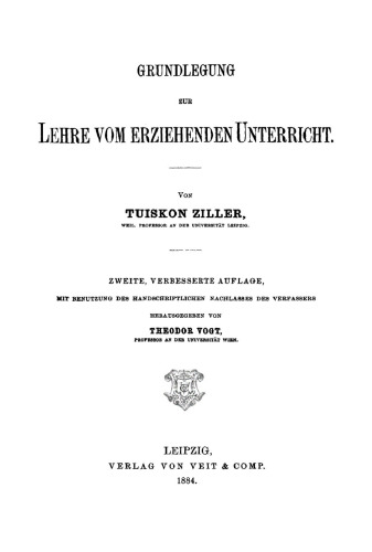 Grundlegung zur Lehre vom erziehenden Unterricht