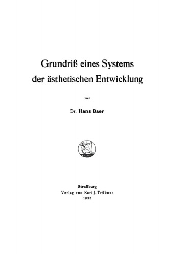 Grundriß eines Systems der ästhetischen Entwicklung