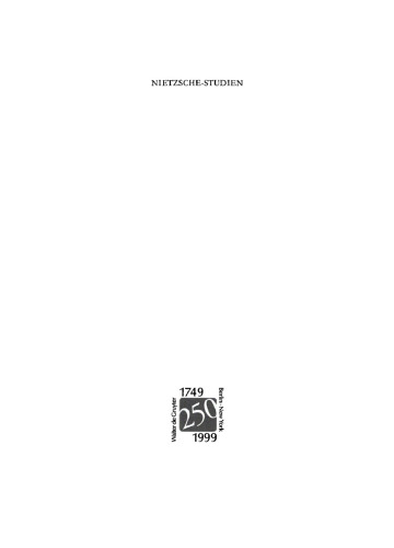 Nietzsche-Studien: Band 27 1998