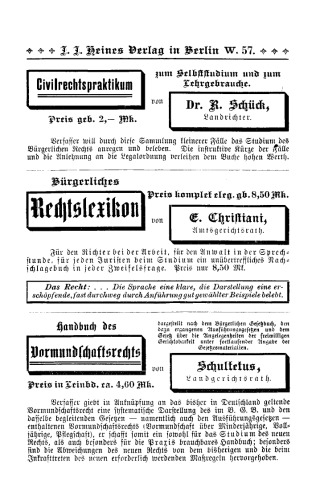 Ausführungsgesetz zum Bürgerlichen Gesetzbuch vom 20. September 1899: Nach dem Materialen bearbeitet