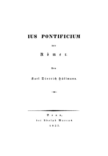Ius pontificium der Römer