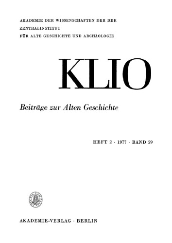 Klio: Band 59, Heft 2