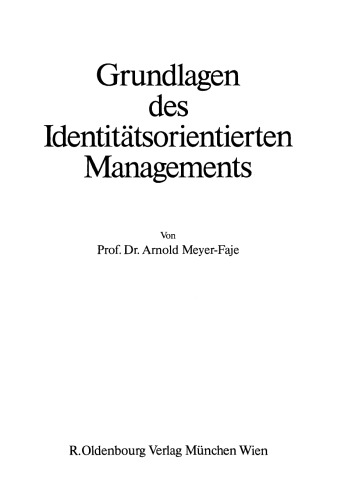 Grundlagen des Identitätsorientierten Managements