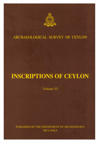 Inscriptions of Ceylon. Vol. 6