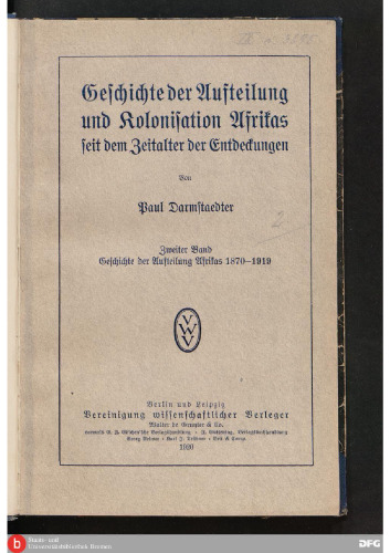 Geschichte der Aufteilung Afrikas 1870 - 1919