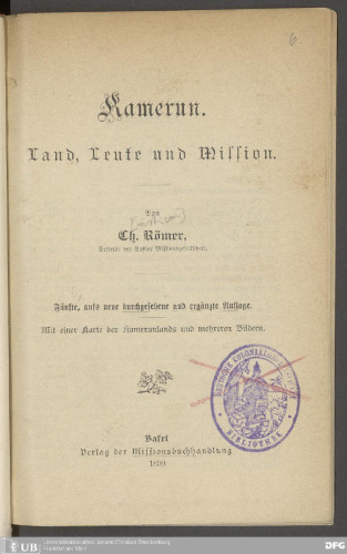 Kamerun. Land, Leute und Mission