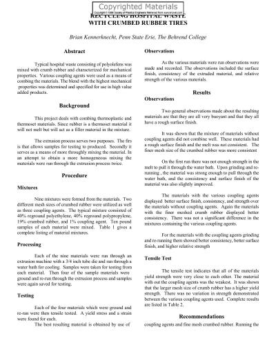 ANTEC 1998 Plastics: Plastics on My Mind, Volume 3: Special Areas