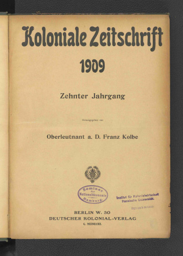 Koloniale Zeitschrift