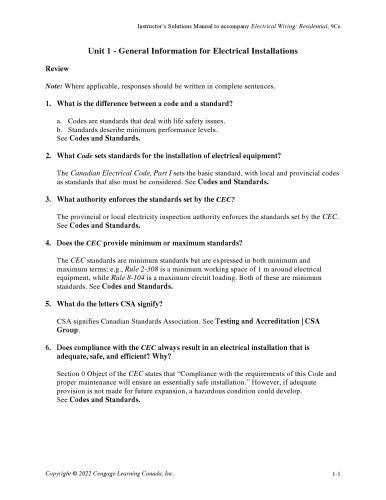 9th Solutions Electrical Wiring Residential