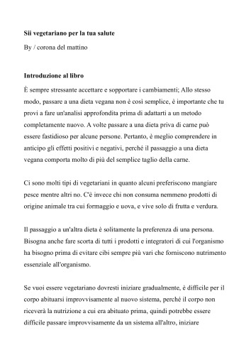 Sii vegetariano per la tua salute